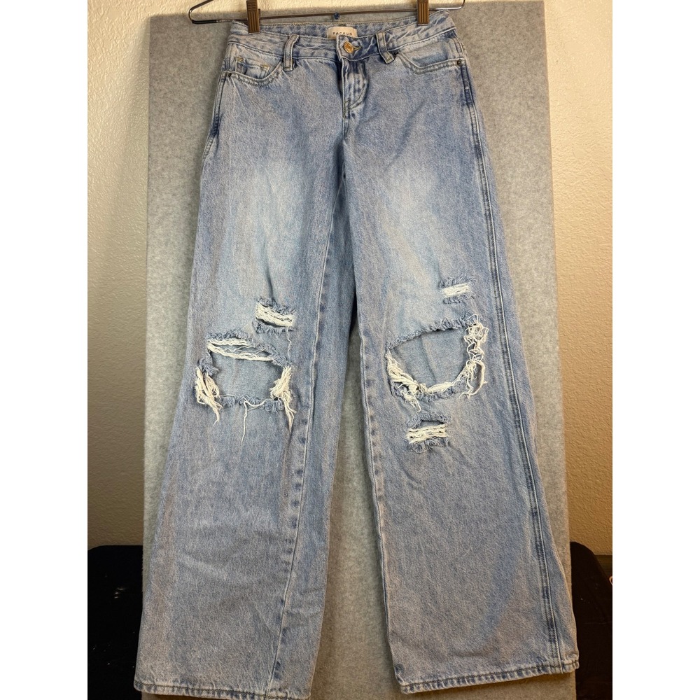 PacSun Light Wash Distressed Wide Leg Jeans 860SP231475